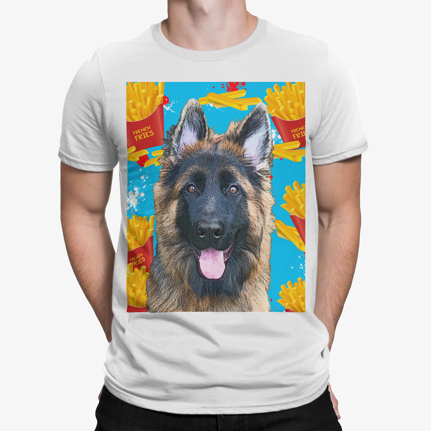 Custom Pet Art Mens Crew Neck T-shirt
