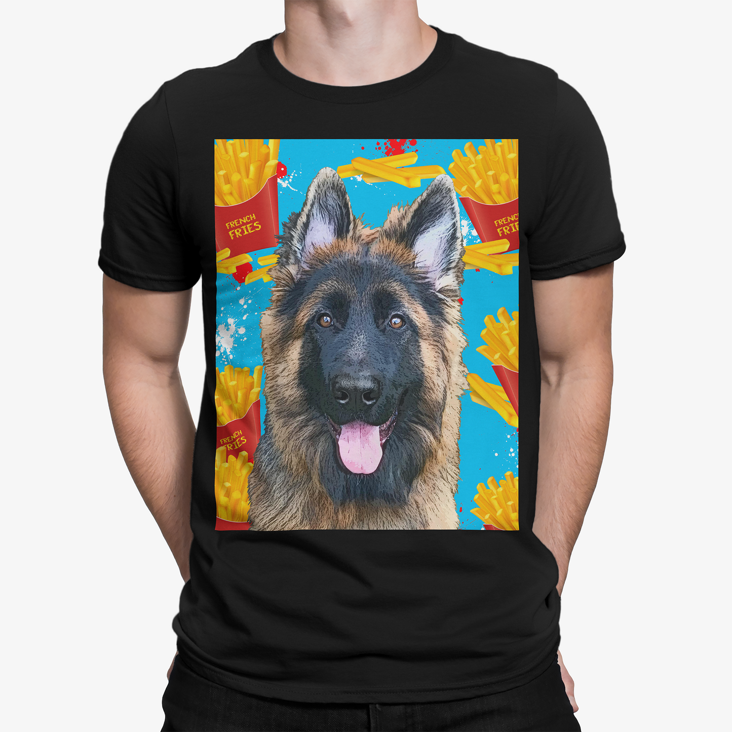 Custom Pet Art Mens Crew Neck T-shirt