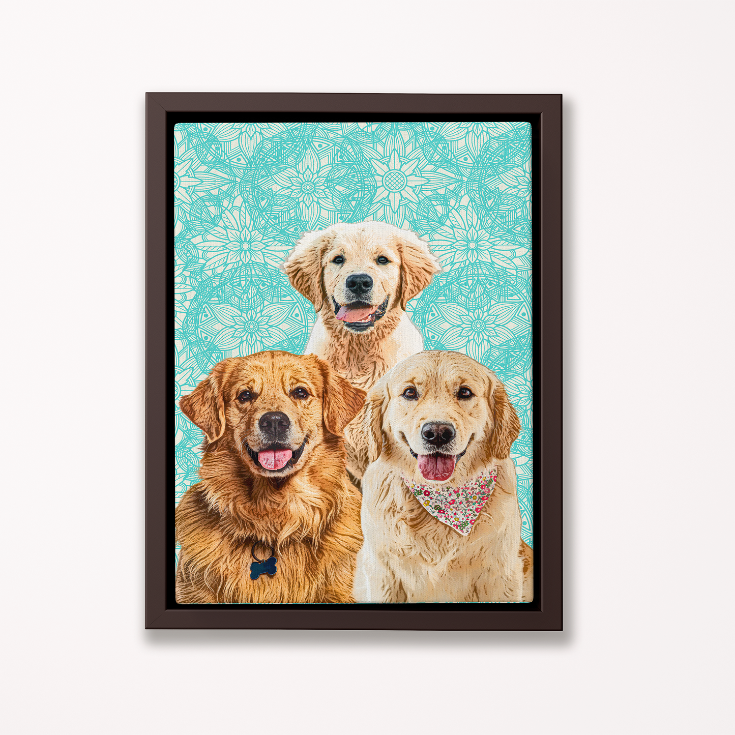 Custom Pet Art Framed Canvas