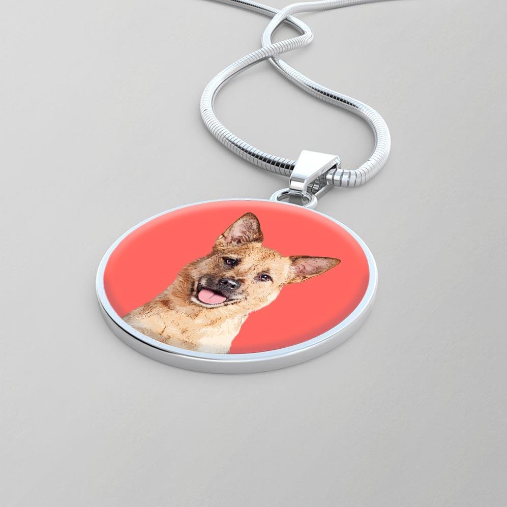 Custom Pet Art - Circle Necklace