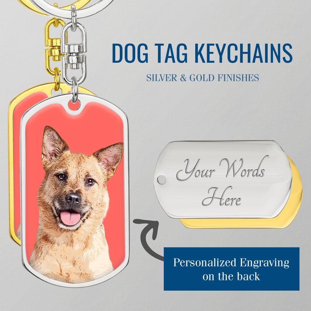 Custom Pet Art - Dog Tag Keychain