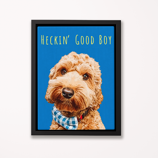 Original Pet Pop Art Framed Canvas