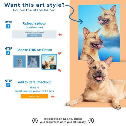 Custom Pet Art Framed Canvas