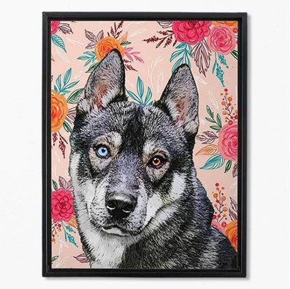 Original Pet Pop Art Framed Canvas
