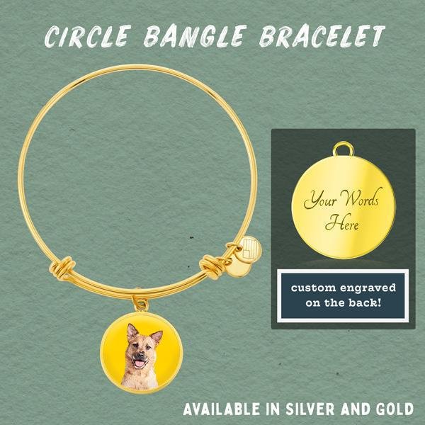 Custom Pet Art - Circle Bangle Bracelet