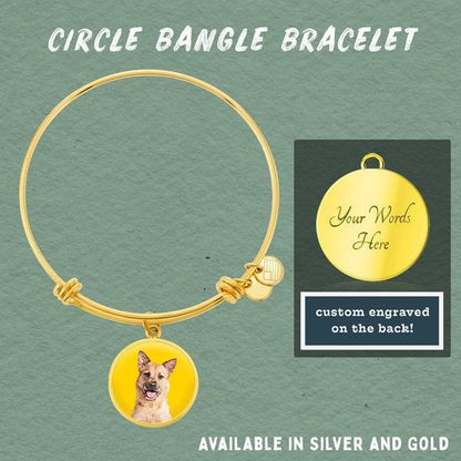 Custom Pet Art - Circle Bangle Bracelet