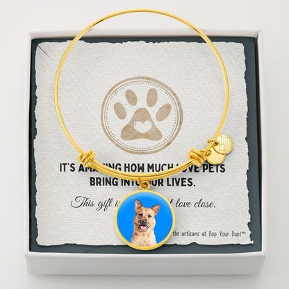 Custom Pet Art - Circle Bangle Bracelet