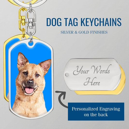 Custom Pet Art - Dog Tag Keychain