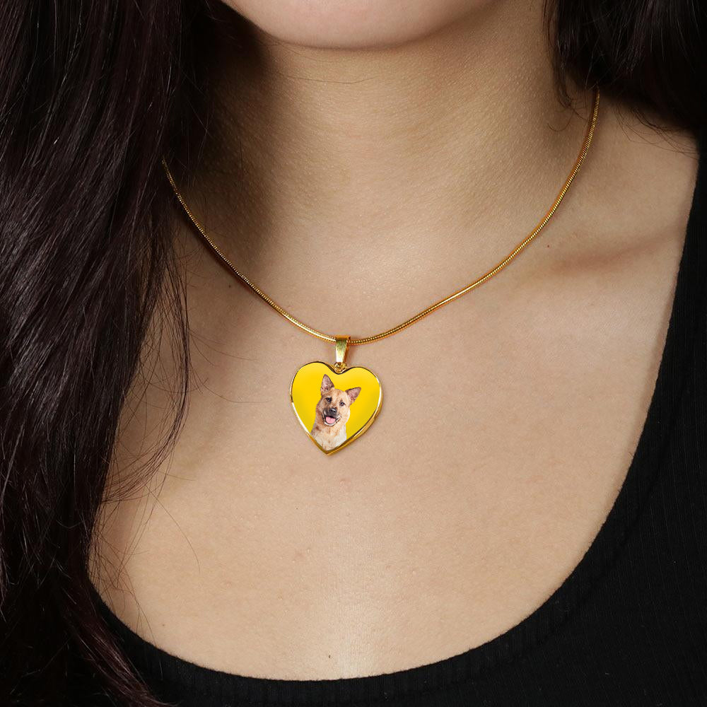 Custom Pet Art - Heart Necklace