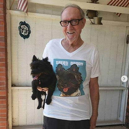 Custom Pet Art Mens V-neck