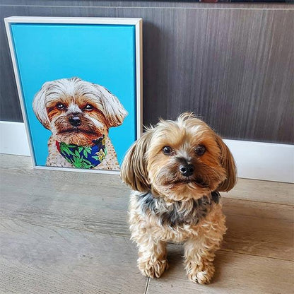 Original Pet Pop Art Framed Canvas
